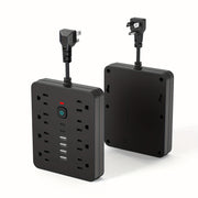 14-in-1 power strip with surge protection, 8 AC outlets and 6 USB ports
