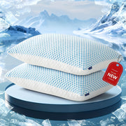 King size cooling pillows (2pcs) - Hotel-quality down alternative with spinal support, breathable design & machine washable cover