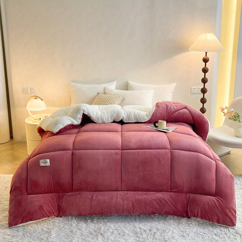 Thick Soft Comforter Lamb Quilt Ultra Breathable All Season Cover Quilt Double