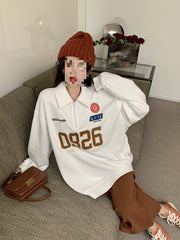 Retro Graphic Plus Size Pullover Sweater