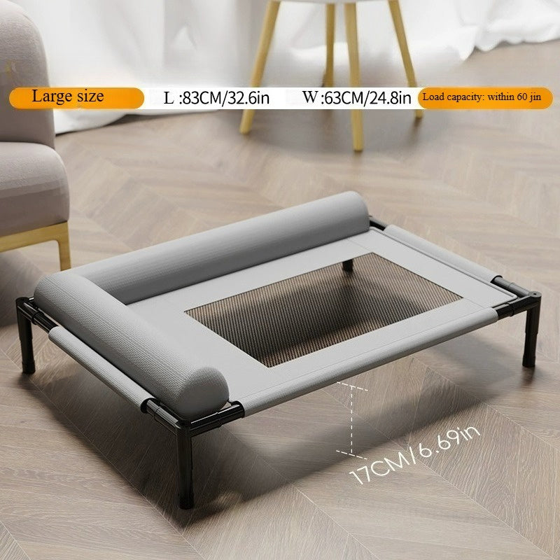 1pc Elevated Dog Bed with Removable Washable Mattress - All-Season Moisture-Proof Pet Bed, Sturdy Polypropylene Frame, Easy Assembly, Raised Off-Ground Design for Small/Medium