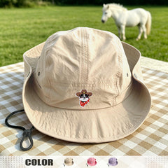 Convertible western cowboy hat for kids with horse embroidery