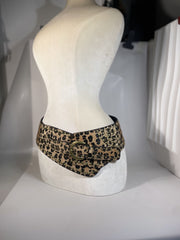 Autumn Winter Wide Leopard Print Fluffy Belt