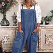 Plus Size Casual Pocket Lace-Up Jumpsuit