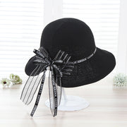 Foldable Straw Hat with Bow