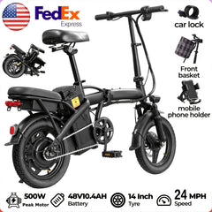 14-inch foldable electric bike with 500W motor