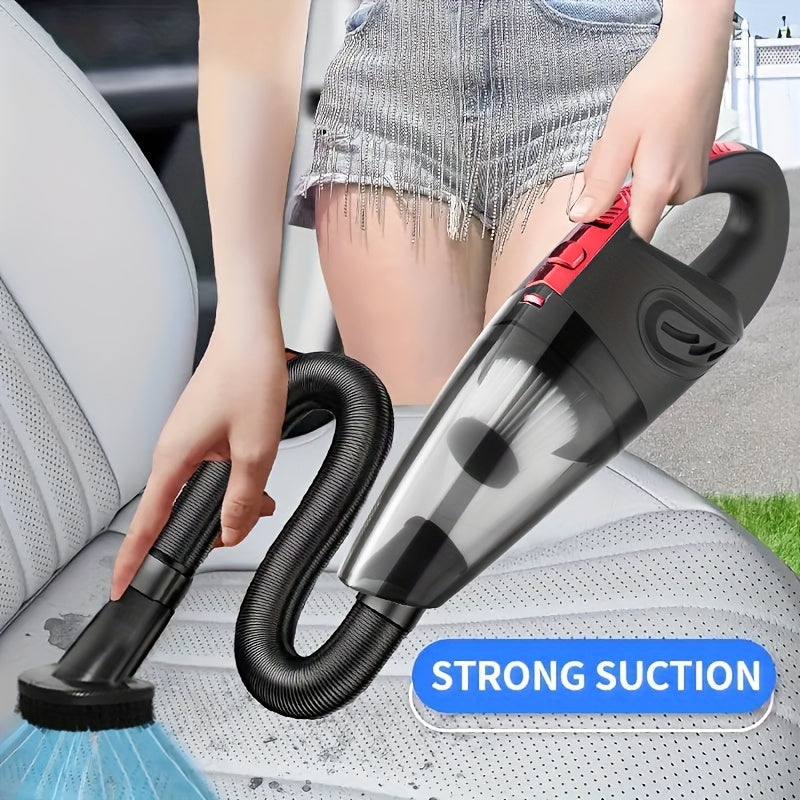 Car Vacuum Cleaner, Handheld Vacuum Cleaner With 4200PA Super Strong Suction, 1800mAh Large Capacity, Low Noise, With Five Matching Accessories For Car Interior Care, Home And Pet Cleaning, Car Acc...