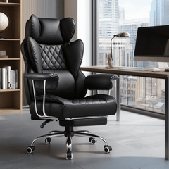 Wide Executive Office Chair with Lumbar Support and Adjustable Height