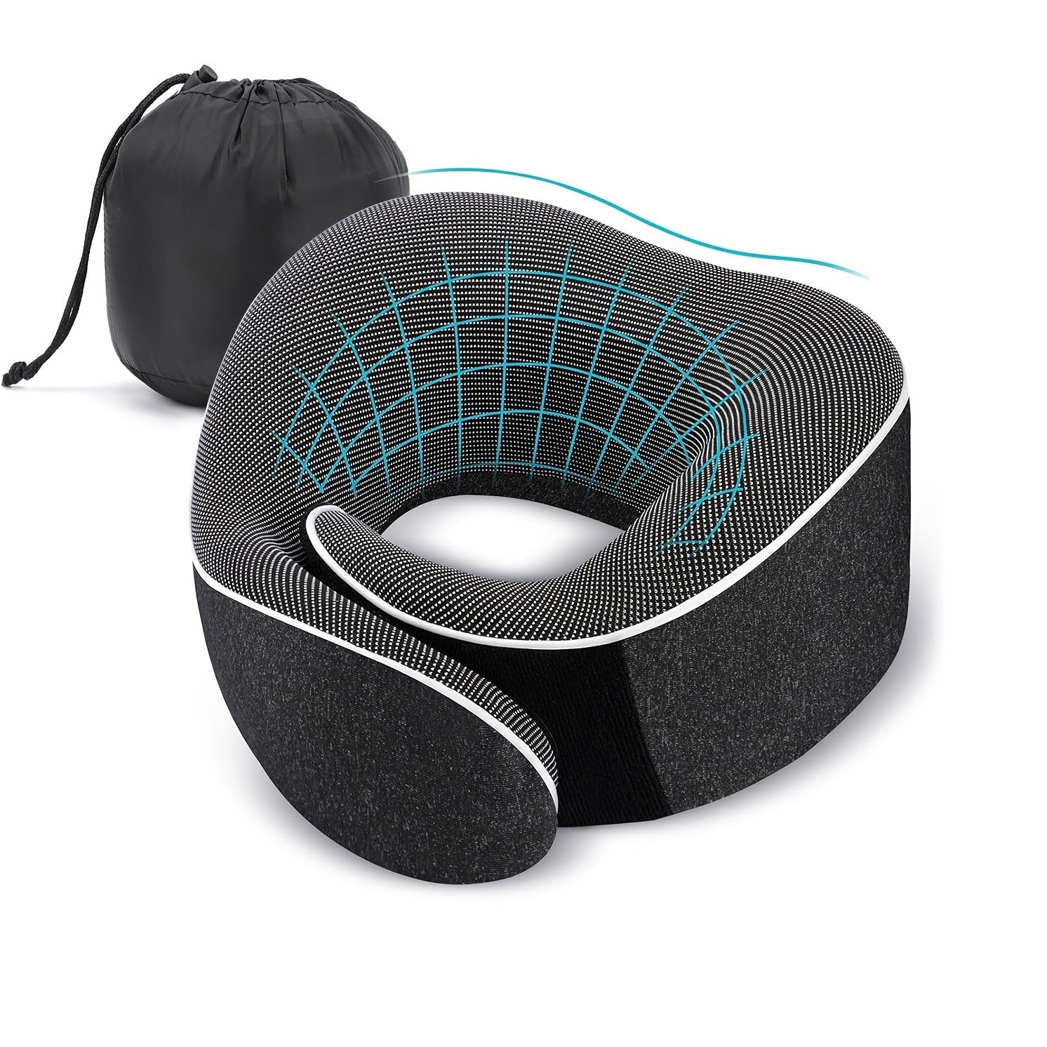 Soft Ergonomic Travel Pillow For Neck Support | 100% Polyurethane Foam Portable