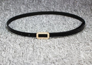 Thin Patent Leather Belt with Bow Buckle
