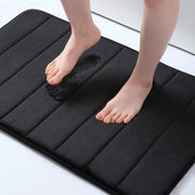 Soft Memory Foam Bath Mat 16x24 Inch, Black Absorbent Bathroom Floor Rug for Shower, Tub, Vanity and Home