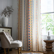 Curtain Cotton and Linen Printed Colorful Fur Ball Bohemian Style Country