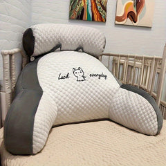 Ergonomic seat cushion with pillow core for back support
