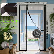 1pc Side-opening Magnetic Screen Door, Reversible Left and Right Design, with Hooks, Easy to Install, Prevents Insects From Entering, Suitable for Living Room and Bedroom Partition Screens, Door Curta