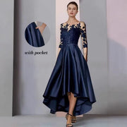 Lace Mid-sleeve Long Evening Gown Long Party Dress for Balls and Events