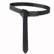 Retro Viking Embossed Belt with Rivets