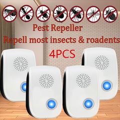 Ultrasonic Insect Repellent Pack – 4/6/8 Plug‑In Units for Cockroaches, Rodents, Ants, Mosquitoes and Spiders
