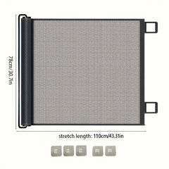 No-drill retractable pet safety barrier for indoor and outdoor use