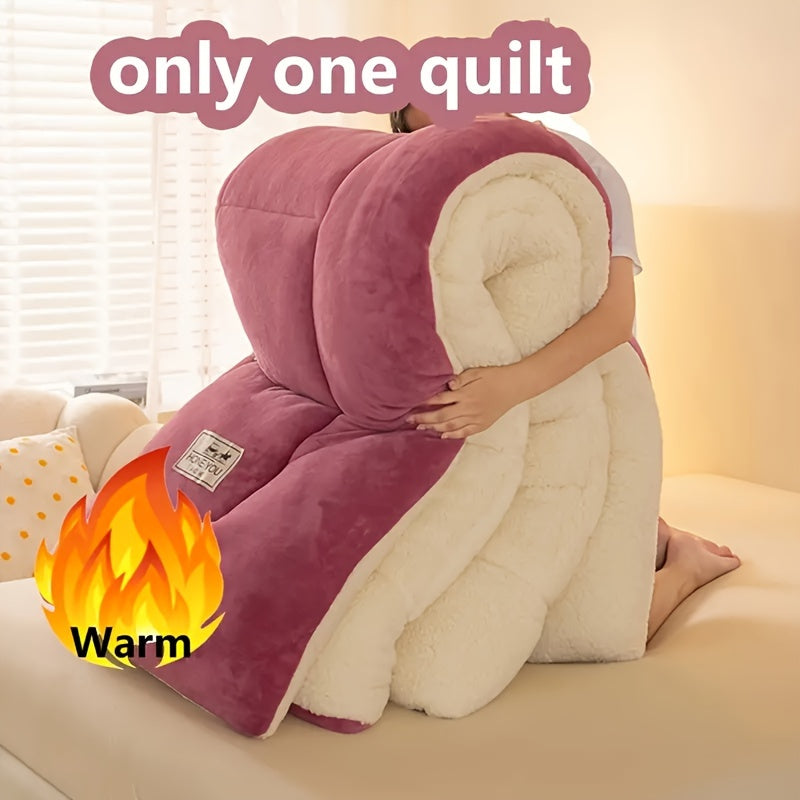 Contemporary Quilted Fleece Blanket Ultra Soft Plush Thick All Season Warmth Machine