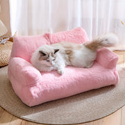 All-season washable plush cat sofa bed for small pets