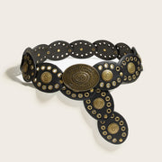 Vintage Round Stitching Belt