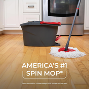 Easywring Microfiber Spin Mop Bucket Floor Cleaning System Red Gray Standard