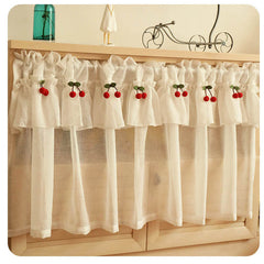Fresh Linen Short Curtain for Kitchen Small Window
