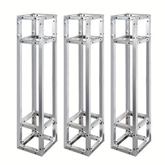 Heavy‑Duty Steel Square Box Truss System – 3‑Piece Adjustable Height & Width Portable Stage Frame with Triangular Base, 661 lb Load Capacity, Foldable Design