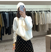 Women's Three-dimensional Pearl Sweater Cardigan Loose Knitted Coat