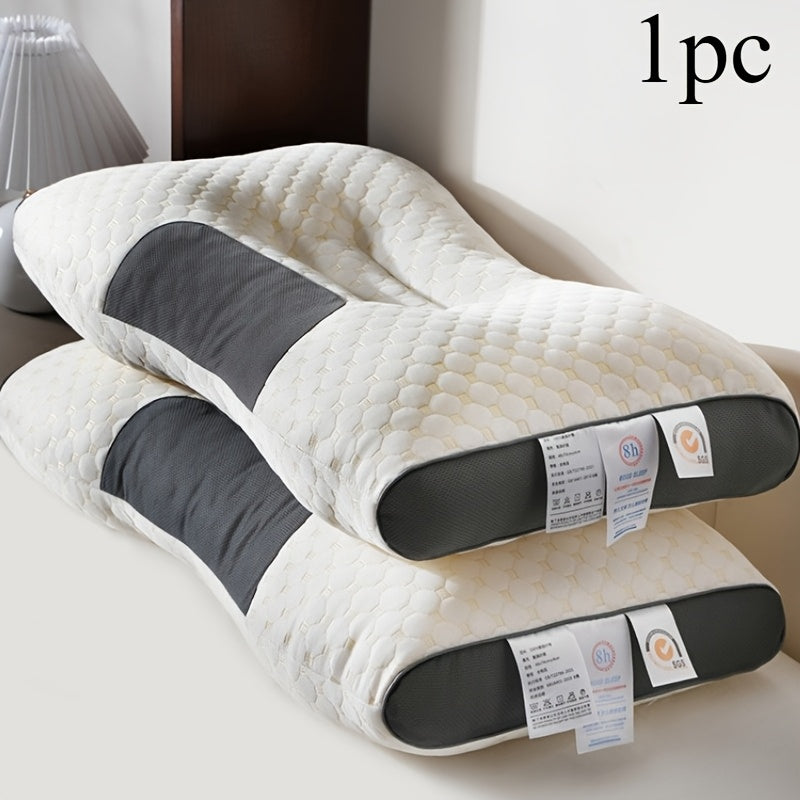 Modern Knitted Fiber Cervical Bed Pillow | | Soft Reversible Zippered Washable