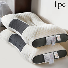 Knitted polyester cervical pillow with reversible cover and zip closure