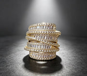 Gold Geometric Adjustable Ring for Women