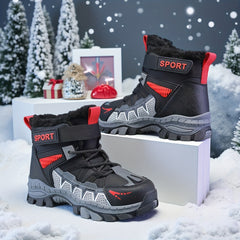 Boys Snow Boots – Multi‑Color Casual High‑Top, Thickened Warm Winter Design for Hiking, Skiing & Running