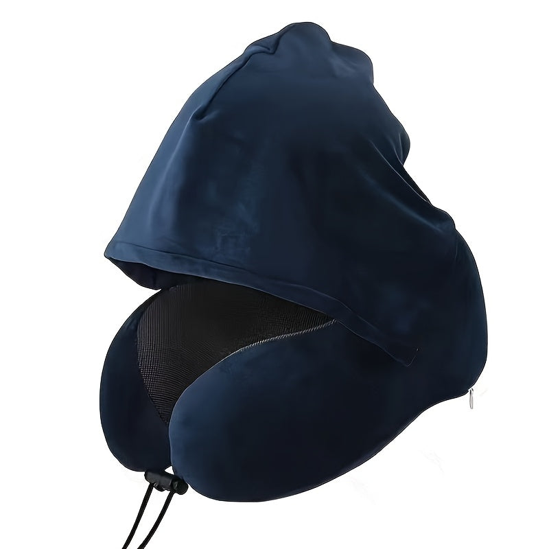 Itechjoy Adjustable Hooded U Shaped Neck Pillow | Hand Washable Multiple Colors