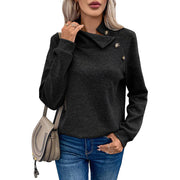 Asymmetric Solid Long Sleeve Pullover