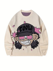 Trendy Women's Cartoon Jacquard Pullover Sweater