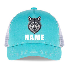 Cartoon wolf pattern baseball cap for kids with adjustable fit