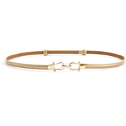 Adjustable Leather Belt with Buckle