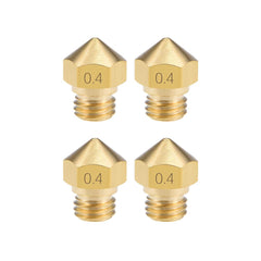 Replacement 3D Printer Nozzles, 0.4 mm Diameter, M7 Thread, Pack of 4