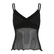 Sexy Dot Backless Mesh Cami Top