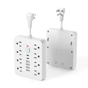 Heavy-duty power strip with 8 AC outlets and 6 USB ports