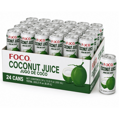 11.8 Fl Oz Cans of Coconut Juice with Pulp, 24-Pack