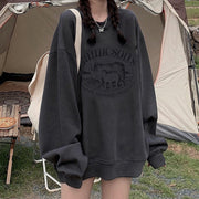 Relaxed-fit Women's Casual Hoodie with Crew Neck