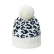 Warm Leopard Print Knitted Hat for Women