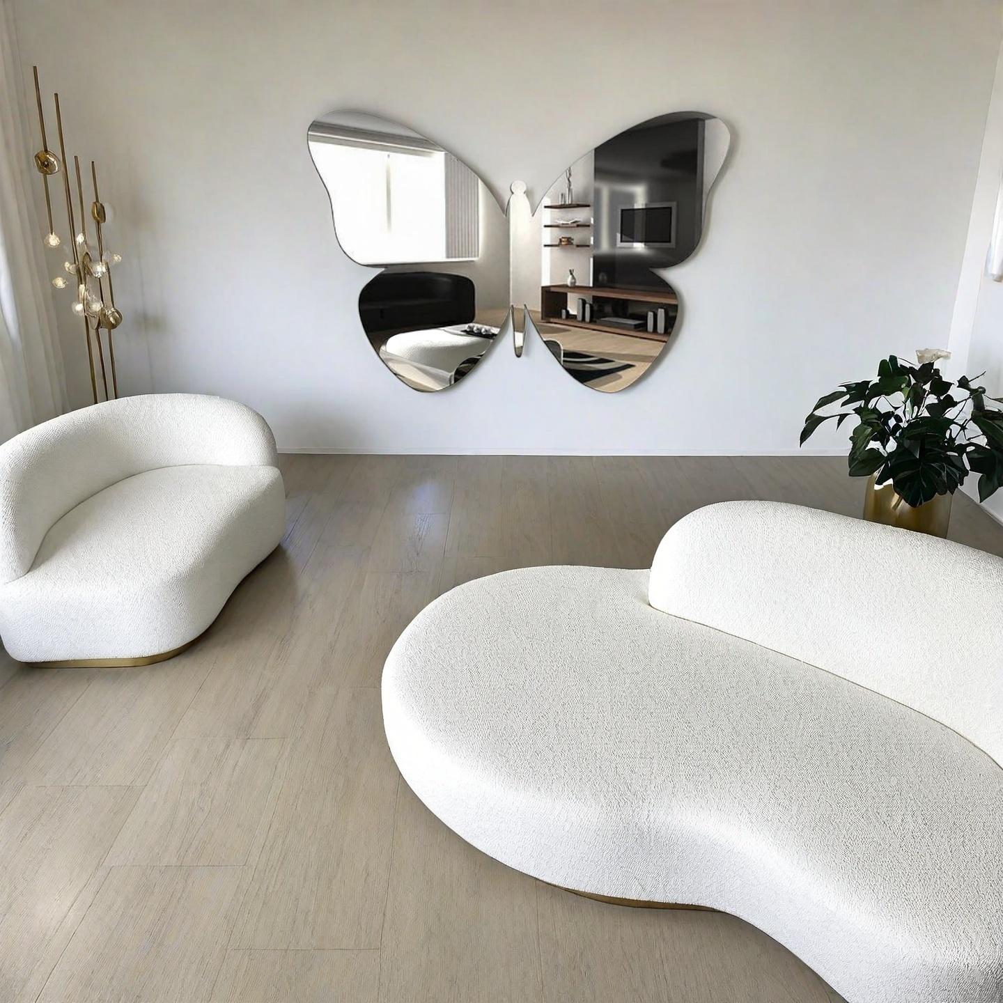 Artistic Butterfly Acrylic Mirror| Breaking the Stereotype of Mirrors, Designed with Butterfly Silhouettes, It's Like an "Art Installation Hanging on the Wall", Perfect for Living Room, Entrance, and…