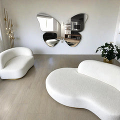 Artistic acrylic mirror with decorative butterfly silhouettes