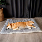 Extra thick grey dog bed with washable cover for large breeds