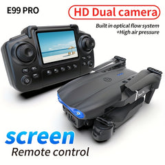 Foldable drone with dual camera, screen control, and night flying capability