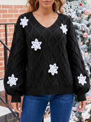 Cartoon Christmas Knitted Argyle Jacquard Sweater