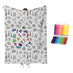 Interactive Diy Creative Painting and Graffiti Blanket